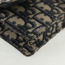 Christian Dior Trotter Canvas Saddle Oblique Waist bag Navy Gold Auth 165390V-10