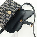 Christian Dior Trotter Canvas Saddle Oblique Waist bag Navy Gold Auth 165390V-15
