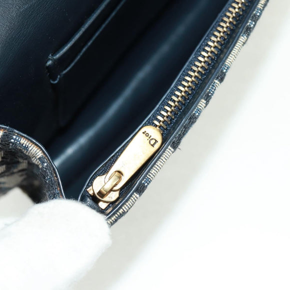 Christian Dior Trotter Canvas Saddle Oblique Waist bag Navy Gold Auth 165390V