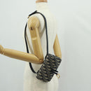 Christian Dior Trotter Canvas Saddle Oblique Waist bag Navy Gold Auth 165390V-23