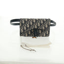 Christian Dior Trotter Canvas Saddle Oblique Waist bag Navy Gold Auth 165390V-24