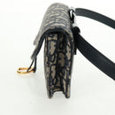 Christian Dior Trotter Canvas Saddle Oblique Waist bag Navy Gold Auth 165390V-4