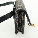 Christian Dior Trotter Canvas Saddle Oblique Waist bag Navy Gold Auth 165390V-5