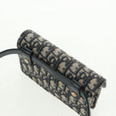 Christian Dior Trotter Canvas Saddle Oblique Waist bag Navy Gold Auth 165390V-6