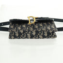 Christian Dior Trotter Canvas Saddle Oblique Waist bag Navy Gold Auth 165390V-9