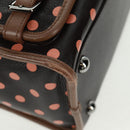 LOEWE Cruz Hand Bag Leather 2way Dark Brown Silver Auth 165392M-17