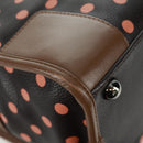 LOEWE Cruz Hand Bag Leather 2way Dark Brown Silver Auth 165392M-19