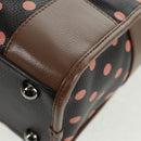 LOEWE Cruz Hand Bag Leather 2way Dark Brown Silver Auth 165392M-20