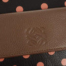 LOEWE Cruz Hand Bag Leather 2way Dark Brown Silver Auth 165392M-21