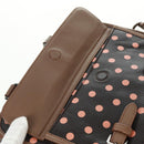 LOEWE Cruz Hand Bag Leather 2way Dark Brown Silver Auth 165392M-22