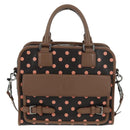 LOEWE Cruz Hand Bag Leather 2way Dark Brown Silver Auth 165392M-14