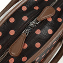 LOEWE Cruz Hand Bag Leather 2way Dark Brown Silver Auth 165392M-24