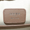 LOEWE Cruz Hand Bag Leather 2way Dark Brown Silver Auth 165392M-25