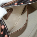 LOEWE Cruz Hand Bag Leather 2way Dark Brown Silver Auth 165392M-28