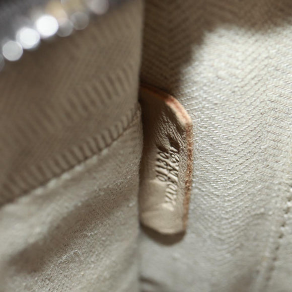 LOEWE Cruz Hand Bag Leather 2way Dark Brown Silver Auth 165392M