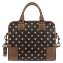 LOEWE Cruz Hand Bag Leather 2way Dark Brown Silver Auth 165392M-3