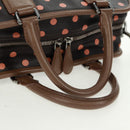 LOEWE Cruz Hand Bag Leather 2way Dark Brown Silver Auth 165392M-8