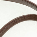 LOEWE Cruz Hand Bag Leather 2way Dark Brown Silver Auth 165392M-9