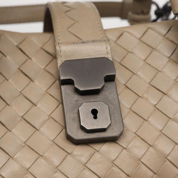BOTTEGA VENETA INTRECCIATO Handtas Leer 2way Grijs Auth 165395