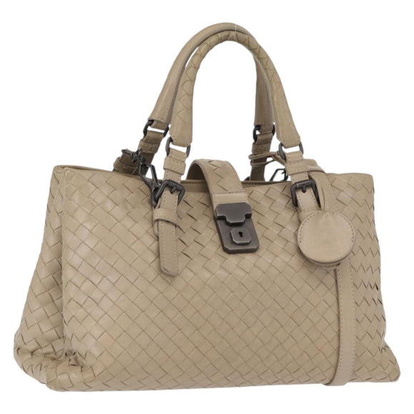BOTTEGA VENETA INTRECCIATO Handtas Leer 2way Grijs Auth 165395
