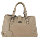 BOTTEGA VENETA INTRECCIATO Hand Bag Leather 2way Gray Auth 165395-2