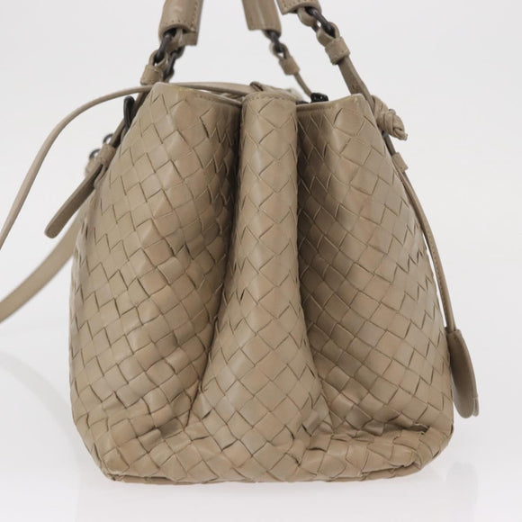 BOTTEGA VENETA INTRECCIATO Handtas Leer 2way Grijs Auth 165395