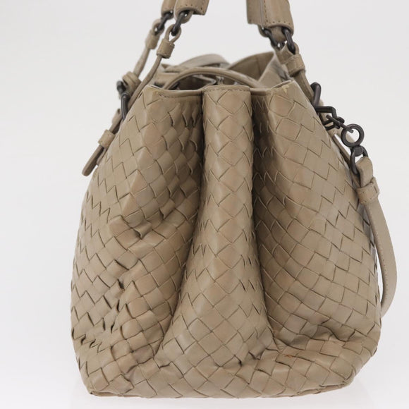 BOTTEGA VENETA INTRECCIATO Handtas Leer 2way Grijs Auth 165395