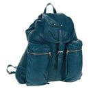 BALENCIAGA Backpack Leather Blue Silver 326404 Auth 165396-1