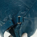 BALENCIAGA Backpack Leather Blue Silver 326404 Auth 165396-19