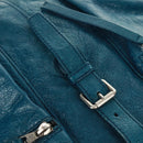 BALENCIAGA Backpack Leather Blue Silver 326404 Auth 165396V-23