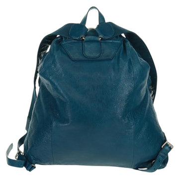 BALENCIAGA Backpack Leather Blue Silver 326404 Auth 165396 - 0