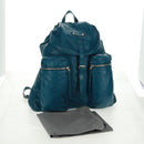 BALENCIAGA Backpack Leather Blue Silver 326404 Auth 165396V-12