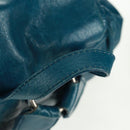 BALENCIAGA Backpack Leather Blue Silver 326404 Auth 165396-7