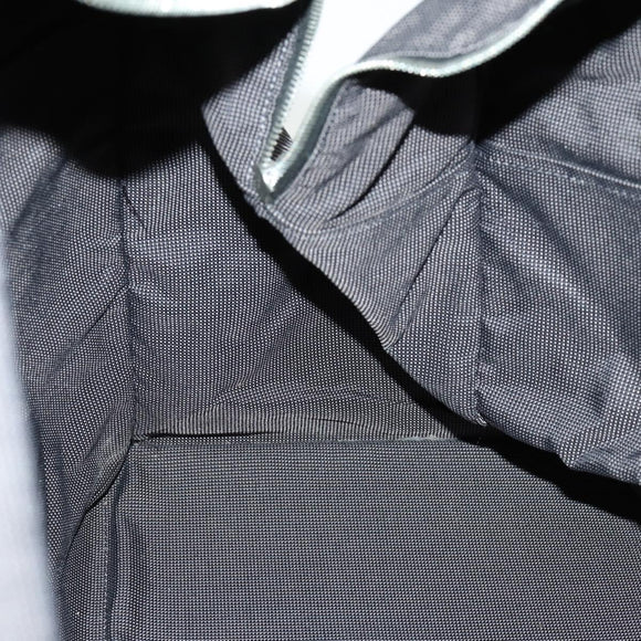 HERMES Her Line TGM Hand Bag Canvas Gray Silver Auth 165402