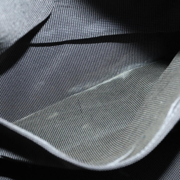 HERMES Her Line TGM Hand Bag Canvas Gray Silver Auth 165402