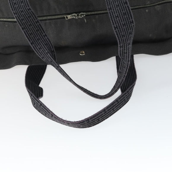 HERMES Her Line TGM Hand Bag Canvas Gray Silver Auth 165402