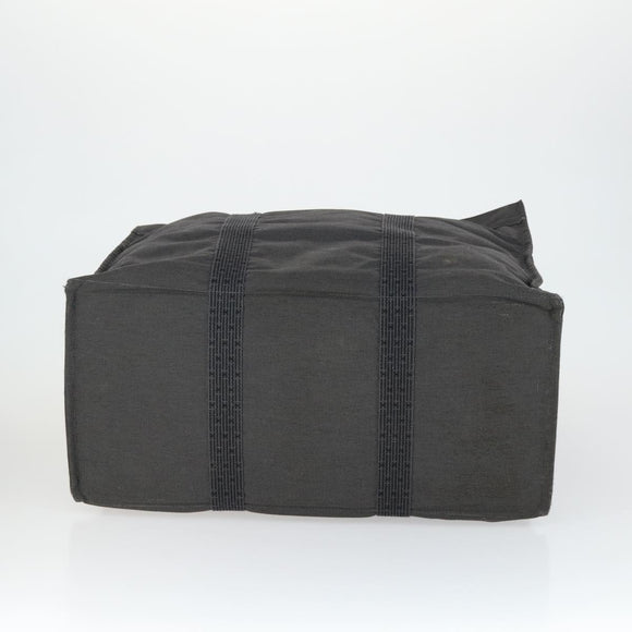 HERMES Her Line TGM Hand Bag Canvas Gray Silver Auth 165402