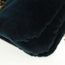 LOEWE Chain Goya Shoulder Bag Velor Black Gold Auth 165404M-15