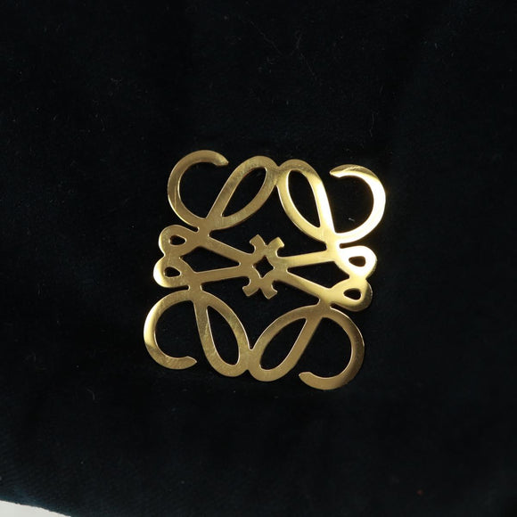 LOEWE Chain Goya Shoulder Bag Velor Black Gold Auth 165404M