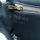 LOEWE Chain Goya Shoulder Bag Velor Black Gold Auth 165404M-19