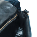 LOEWE Chain Goya Shoulder Bag Velor Black Gold Auth 165404M-21