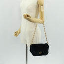 LOEWE Chain Goya Shoulder Bag Velor Black Gold Auth 165404M-24