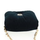 LOEWE Chain Goya Shoulder Bag Velor Black Gold Auth 165404M-7