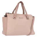 Miu Miu Hand Bag Leather 2way Pink Silver Auth 165405-1