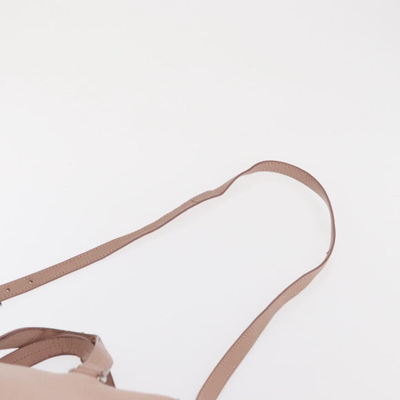 Miu Miu Hand Bag Leather 2way Pink Silver Auth 165405