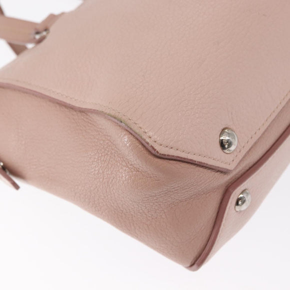Miu Miu Hand Bag Leather 2way Pink Silver Auth 165405