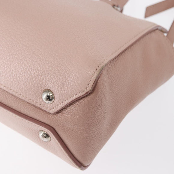 Miu Miu Hand Bag Leather 2way Pink Silver Auth 165405