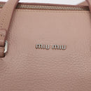 Miu Miu Hand Bag Leather 2way Pink Silver Auth 165405-18