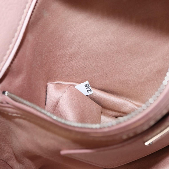 Miu Miu Hand Bag Leather 2way Pink Silver Auth 165405