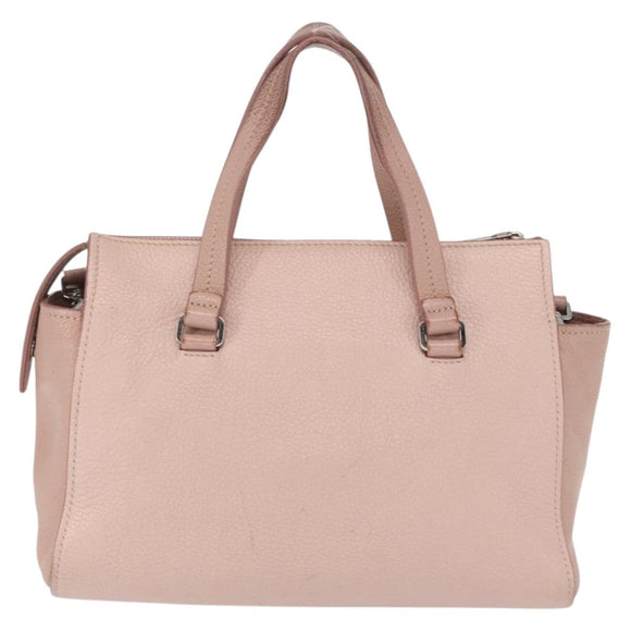 Miu Miu Hand Bag Leather 2way Pink Silver Auth 165405